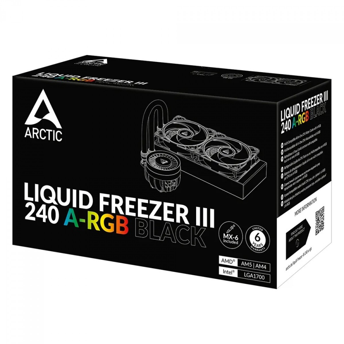 Water Cooler Arctic Liquid Freezer III 240, ARGB, 240mm, Intel-AMD, Black, ACFRE00142A - Open Box