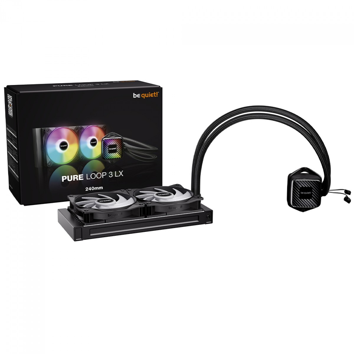 Water Cooler Be Quiet Pure Loop 3 LX, ARGB, 240mm, PWM, Intel/AMD, Preto, BW030US