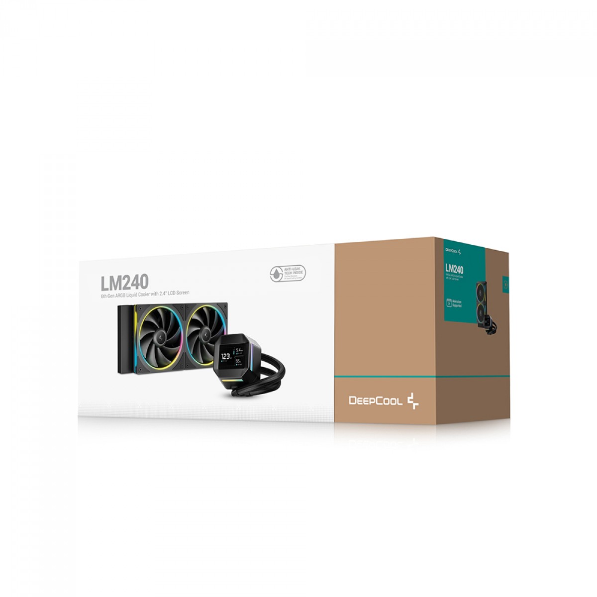 Water Cooler Deepcool LM240, ARGB, 240mm, Display LCD IPS, Intel-AMD, Preto, R-LM240-BKDMMC-1