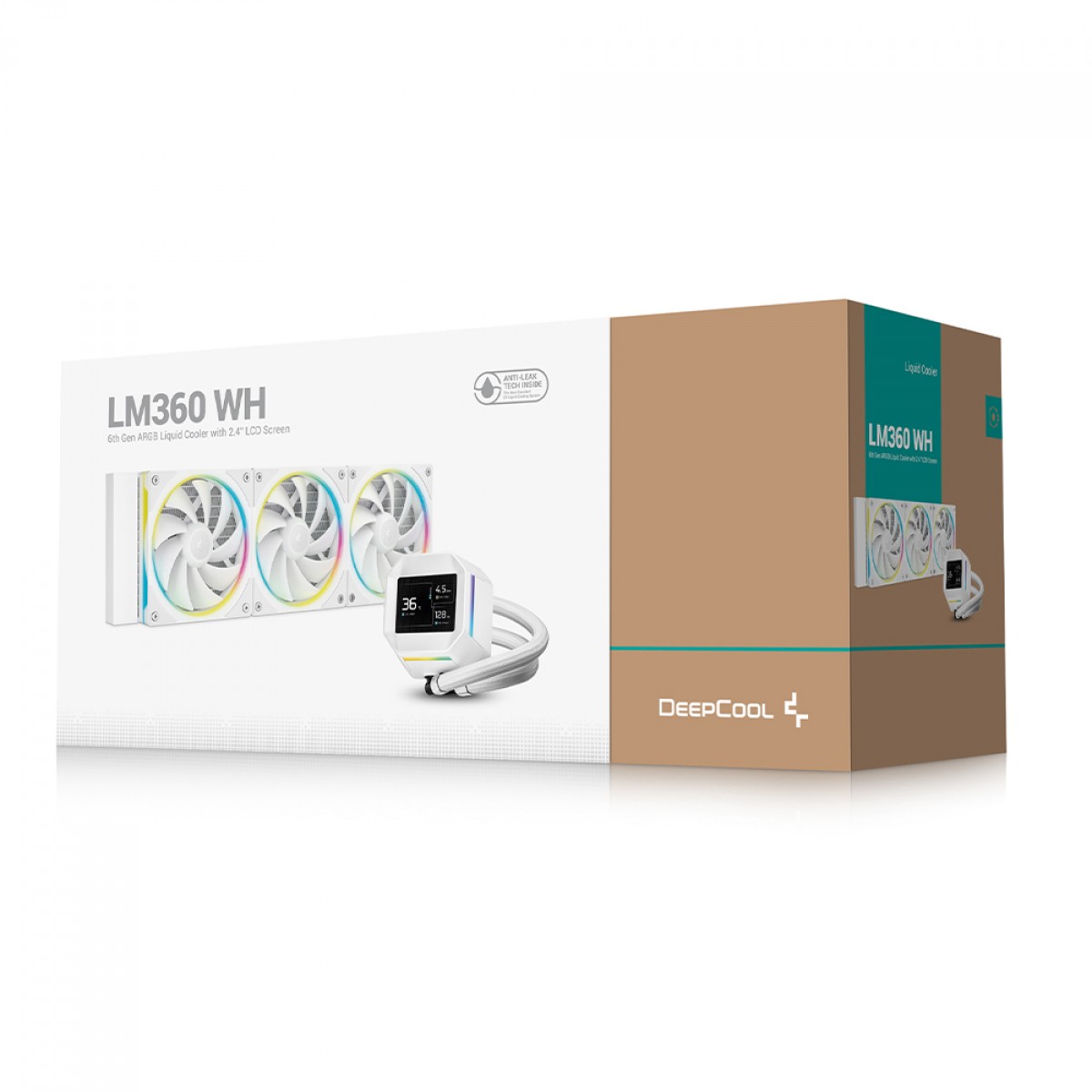 Water Cooler Deepcool LM360 WH, ARGB, 360mm, Display LCD IPS, Intel-AMD, Branco, R-LM360-WHDMMC-1