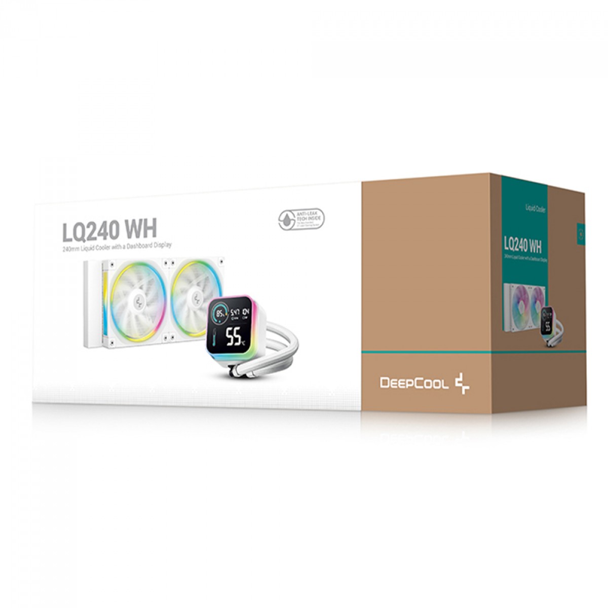 Water Cooler DeepCool LQ240 WH, ARGB, 240mm, Com Display, Intel-AMD, Branco, R-LQ240-WHDSMC-G-1