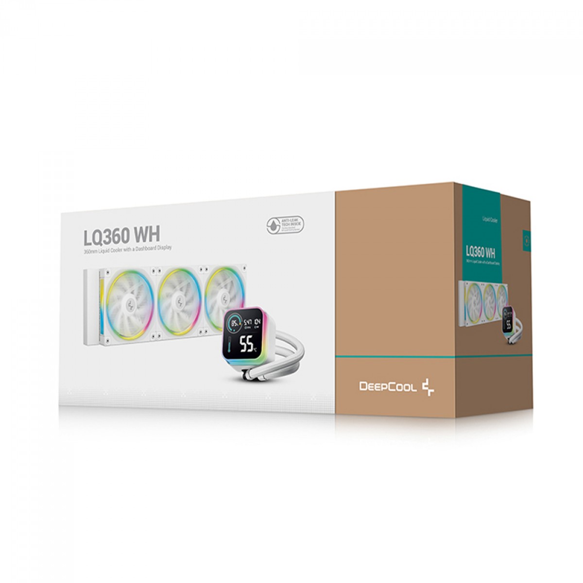Water Cooler DeepCool LQ360 WH, ARGB, 360mm, Com Display LCD, Intel-AMD, Branco, R-LQ360-WHDSMC-G-1