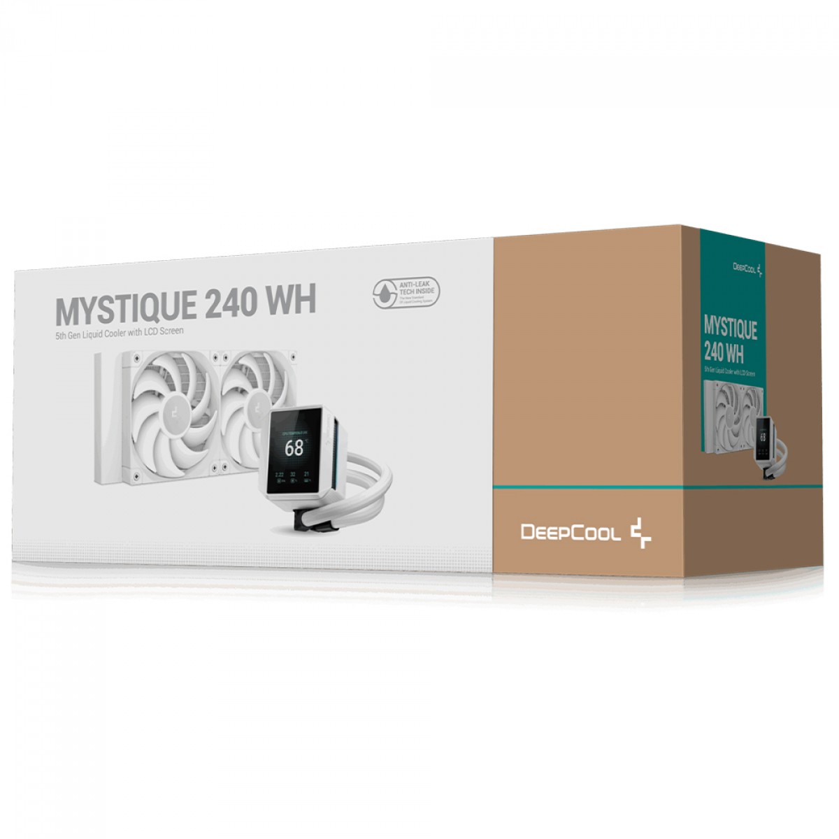 Water Cooler DeepCool Mystique 240 WH, 240mm, Display LCD, Intel-AMD, Branco, R-LX240-WHDSNMP-G-1