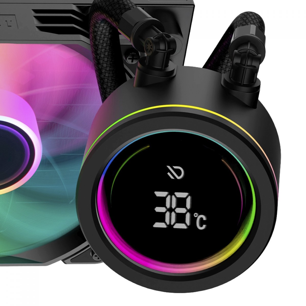 Water Cooler Duex Vision Display, 240mm, ARGB, Display Digital, Intel-AMD, PWM, Preto, DXWC240VISION