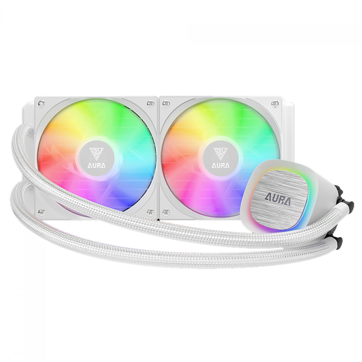 Water Cooler Gamdias Aura GL 240 V2, 240mm, ARGB, Intel/AMD, White