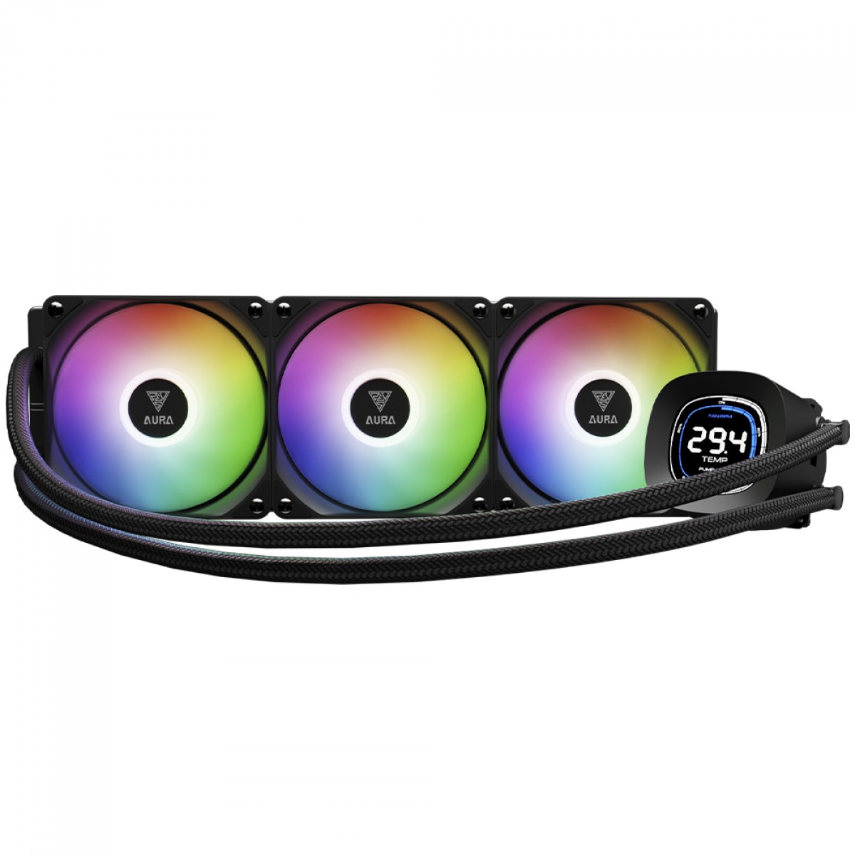 Water Cooler Gamdias Aura GL 360 Digital, 360mm, ARGB, Intel/AMD, Preto
