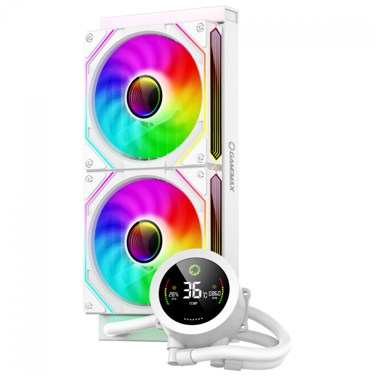 Water Cooler Gamemax IceBurg 240 Digital White, ARGB, 240mm, Intel-AMD, Branco