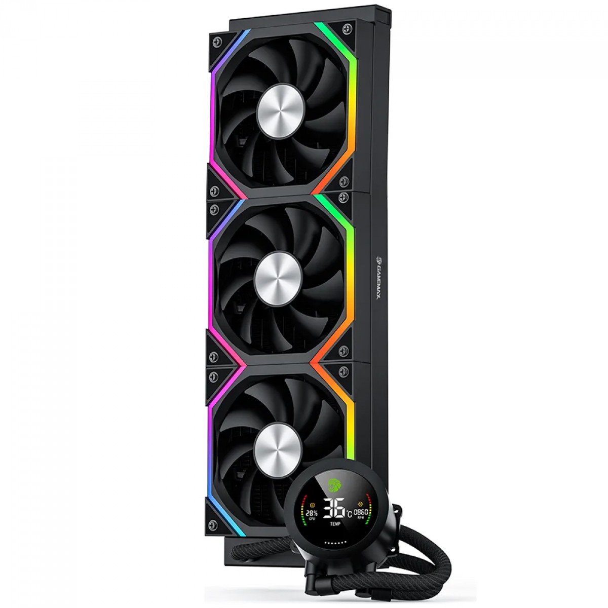 Water Cooler Gamemax IceBurg 360N2 Digital BK, ARGB, 360mm, Intel-AMD, Preto