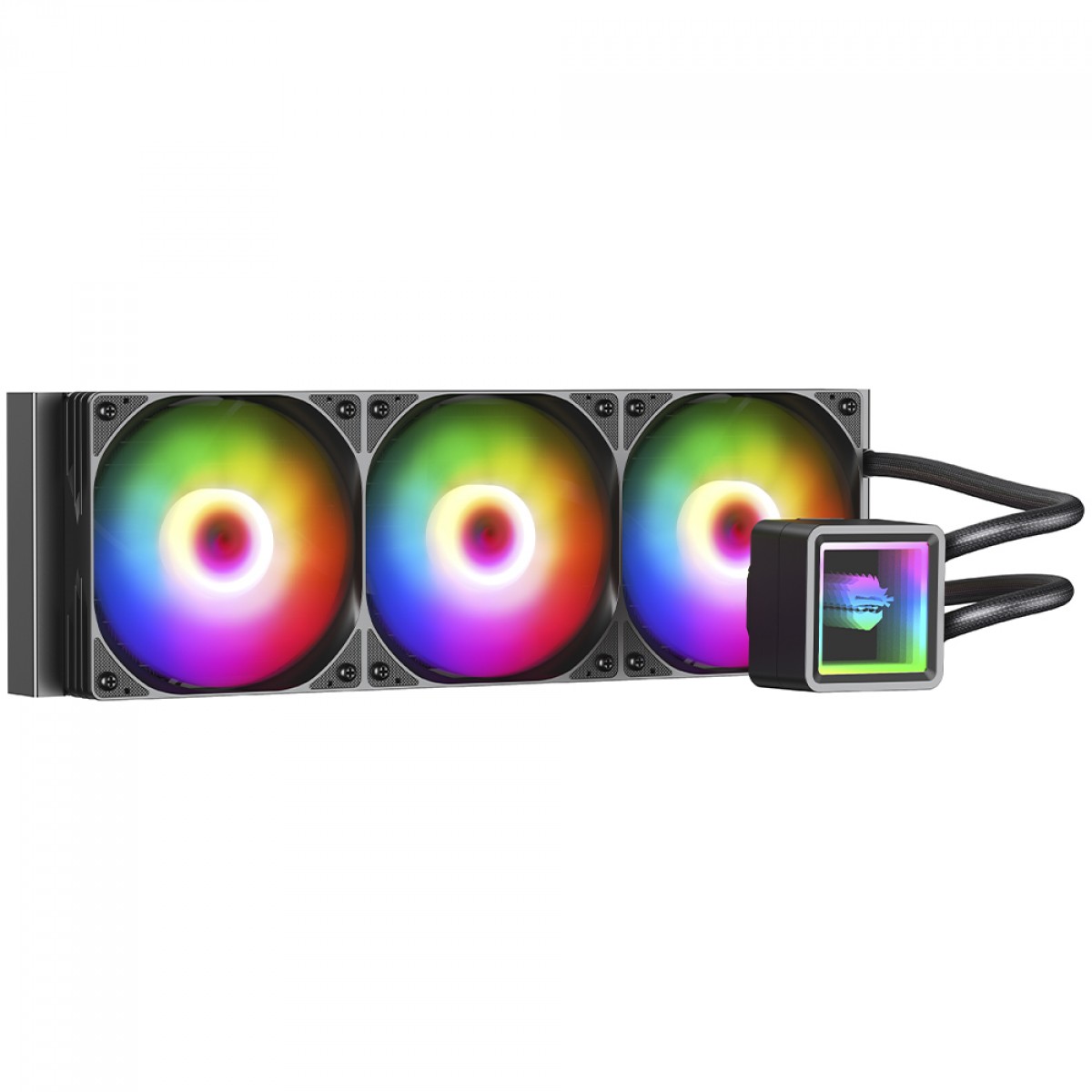 Water Cooler Gamer Ninja Yuki, ARGB, 360mm, Intel-AMD, Controladora, Black, GN-WC-YK360RB