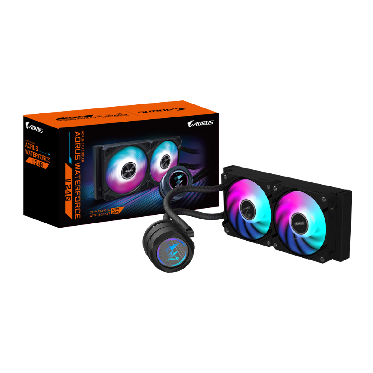 Water Cooler Gigabyte Aorus Waterforce II 240, ARGB, 240mm, Black, Intel-AMD