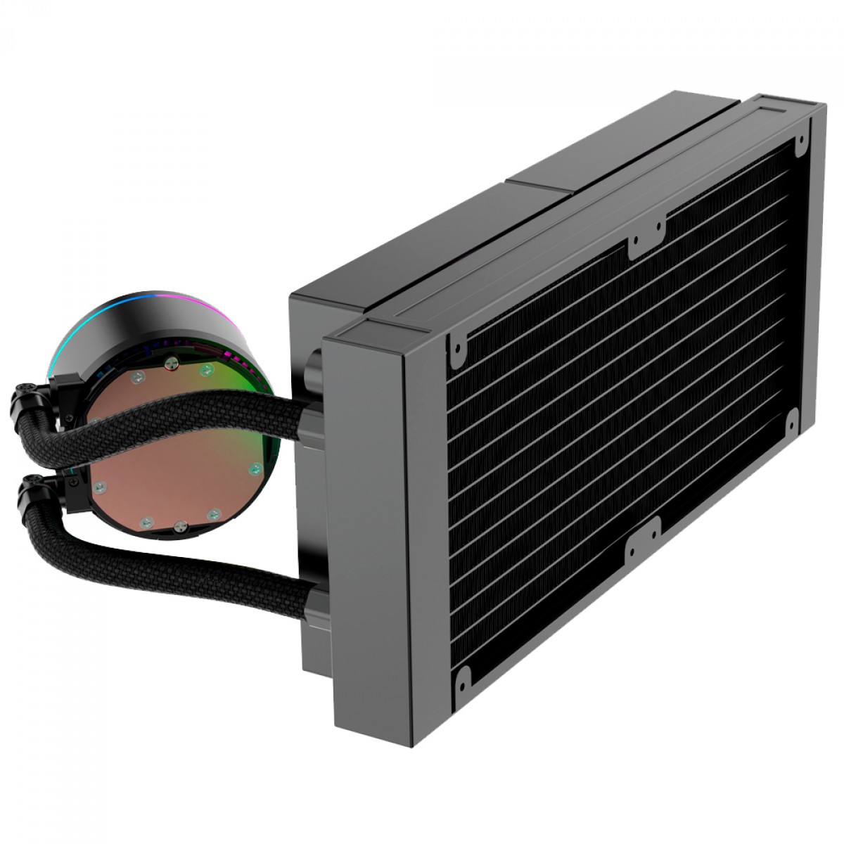 Water Cooler Kalkan Alpha 240 ARGB, 240mm, Com Display, Intel-AMD, Preto, KLK00047