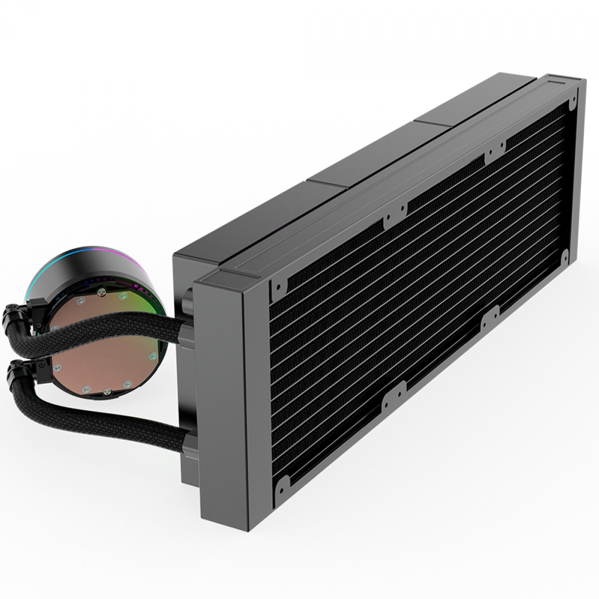 Water Cooler Kalkan Alpha 360 ARGB, 360mm, Com Display, Intel-AMD, Preto, KLK00048