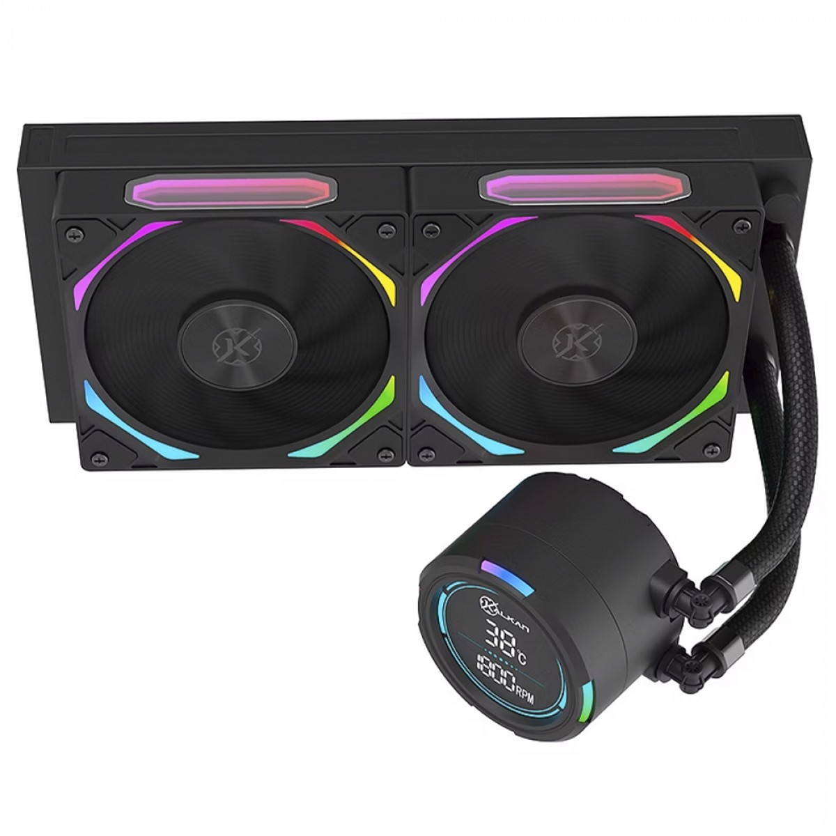 Water Cooler Kalkan Delta V2 240 ARGB, 240mm, Com Display, Intel-AMD, Preto, KLK00066