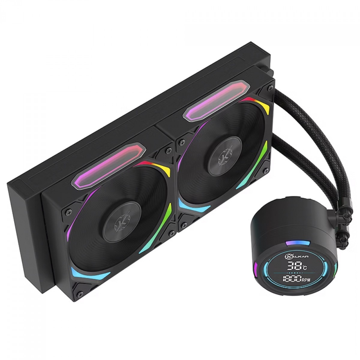 Water Cooler Kalkan Delta V2 240 ARGB, 240mm, Com Display, Intel-AMD, Preto, KLK00066
