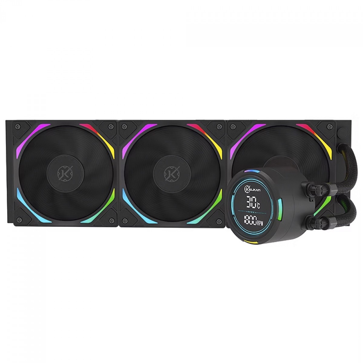 Water Cooler Kalkan Delta V2 360 ARGB, 360mm, Com Display, Intel-AMD, Preto, KLK00067