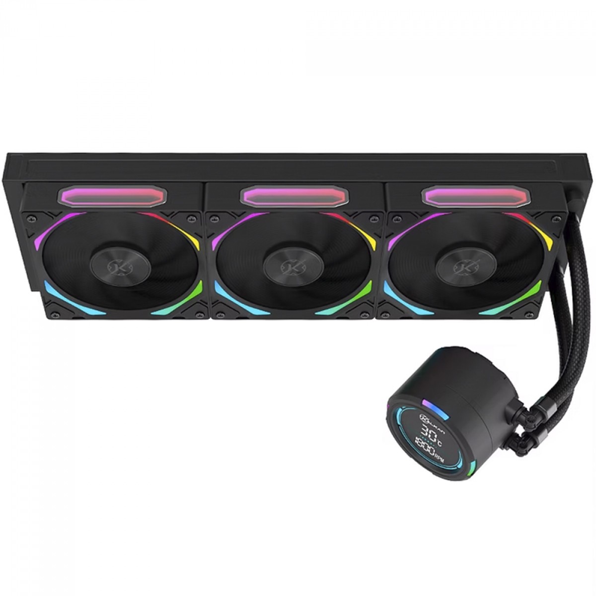 Water Cooler Kalkan Delta V2 360 ARGB, 360mm, Com Display, Intel-AMD, Preto, KLK00067