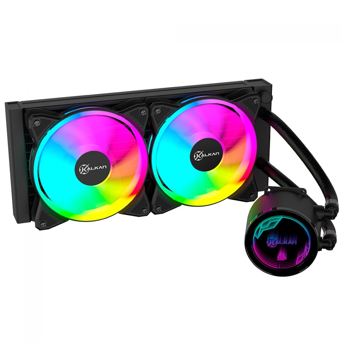 Water Cooler Kalkan Iota V2 240, Rainbow, 240mm, Intel-AMD, Preto, KLK00068