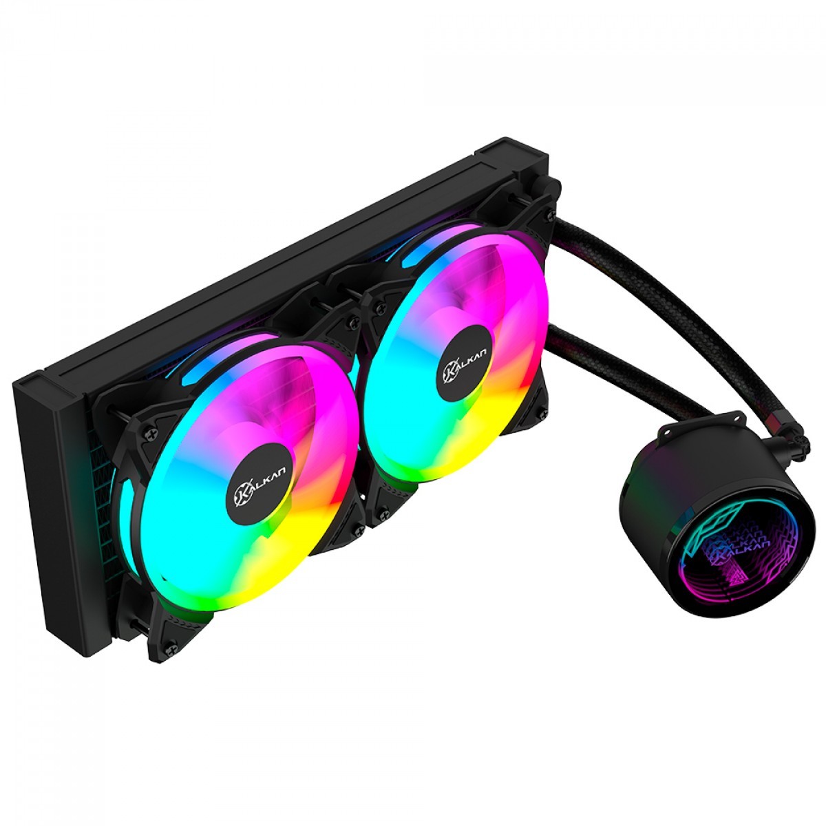 Water Cooler Kalkan Iota V2 240, Rainbow, 240mm, Intel-AMD, Preto, KLK00068
