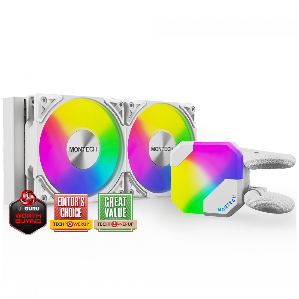 Water Cooler Montech HyperFlow ARGB, 240mm, Intel-AMD, Branco