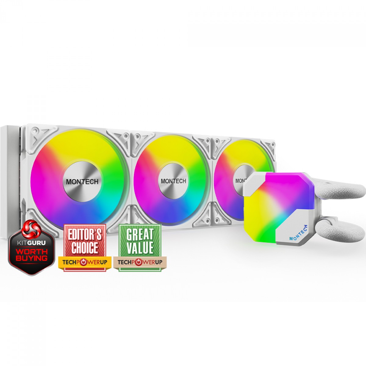 Water Cooler Montech HyperFlow ARGB, 360mm, Intel-AMD, Branco