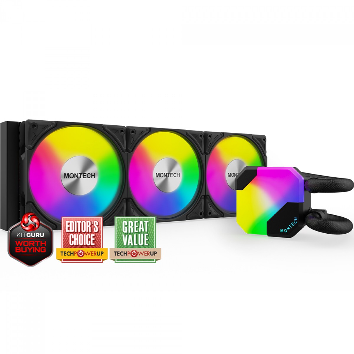Water Cooler Montech HyperFlow ARGB, 360mm, Intel-AMD, Preto