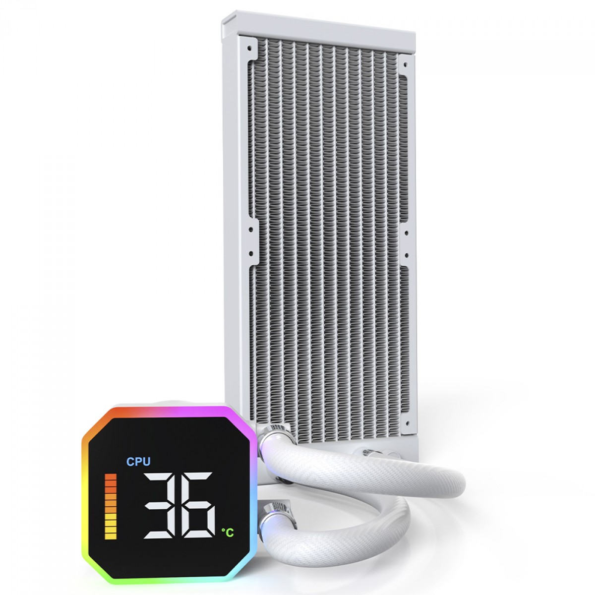 Water Cooler Montech HyperFlow Digital, ARGB, 240mm, Com Display, Intel-AMD, Branco