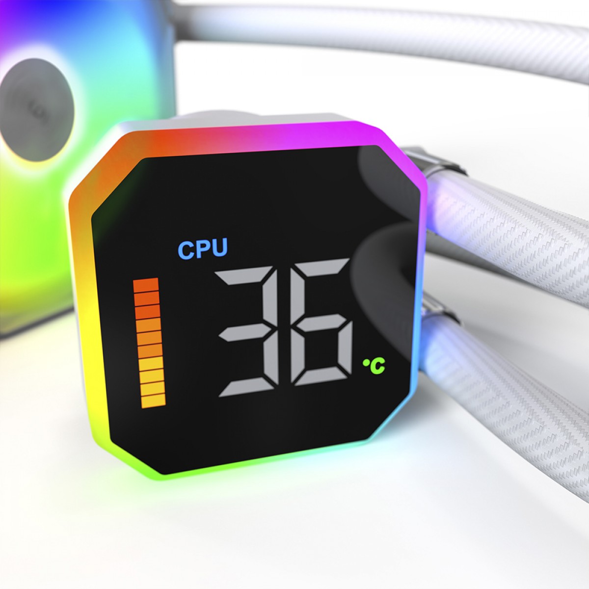 Water Cooler Montech HyperFlow Digital, ARGB, 240mm, Com Display, Intel-AMD, Branco