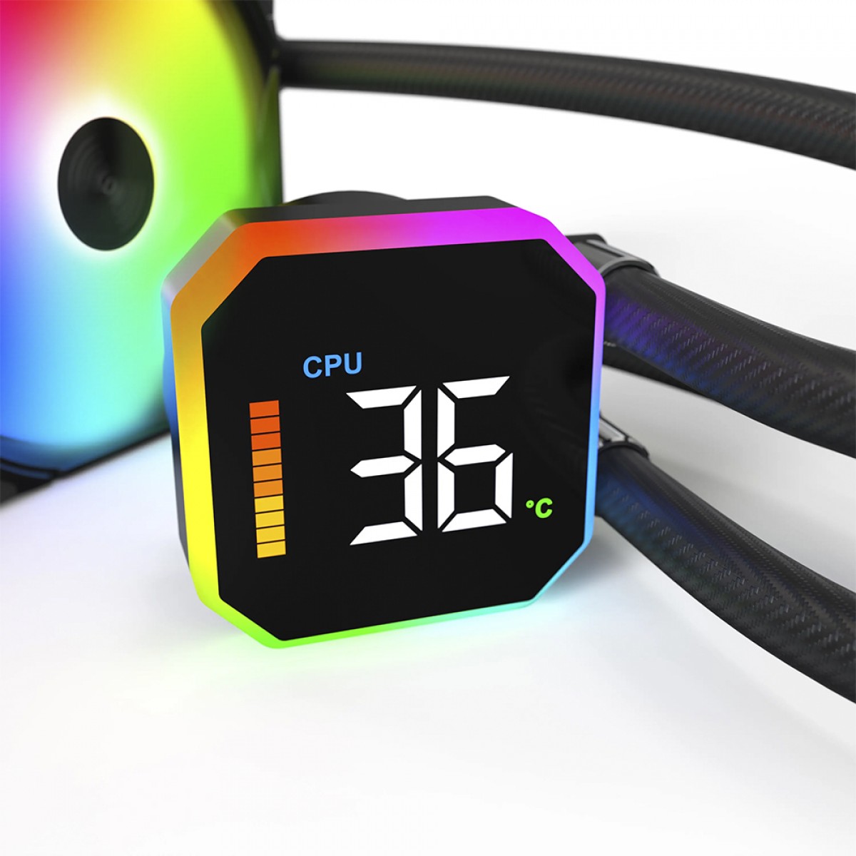 Water Cooler Montech HyperFlow Digital, ARGB, 240mm, Com Display, Intel-AMD, Preto