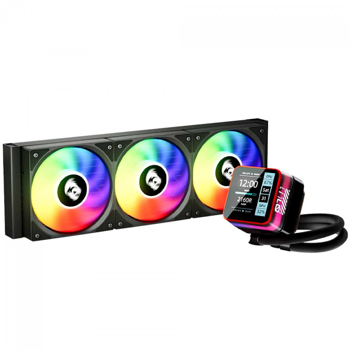Water Cooler Redragon CCW-3015R, ARGB, 360mm, Com Display LCD, Intel-AMD, Preto
