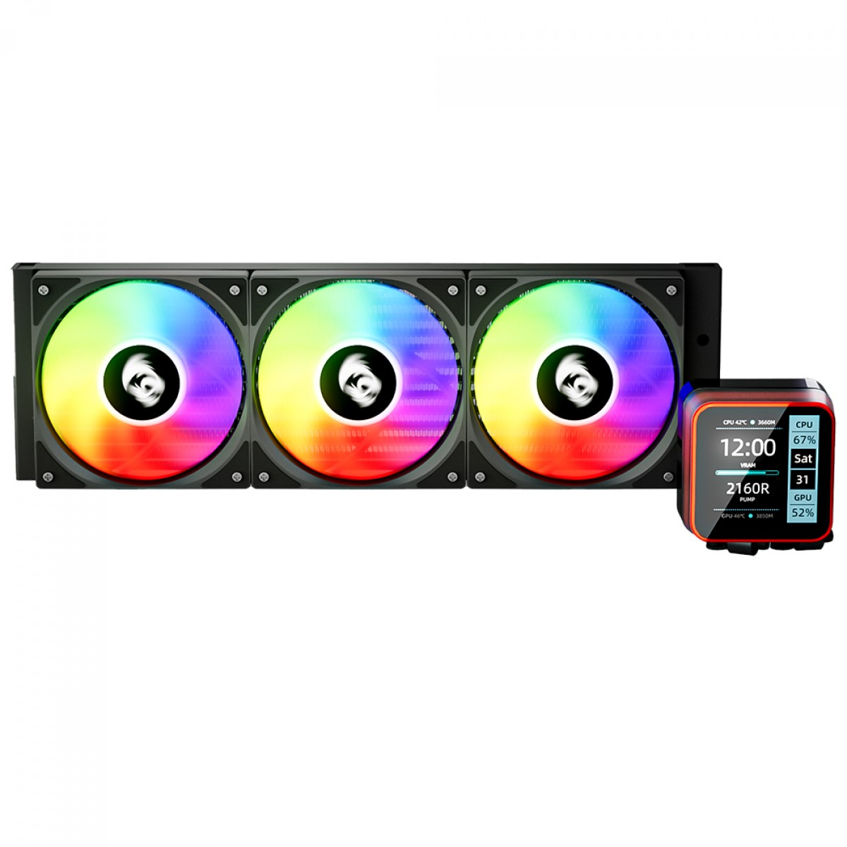 Water Cooler Redragon CCW-3015R, ARGB, 360mm, Com Display LCD, Intel-AMD, Preto