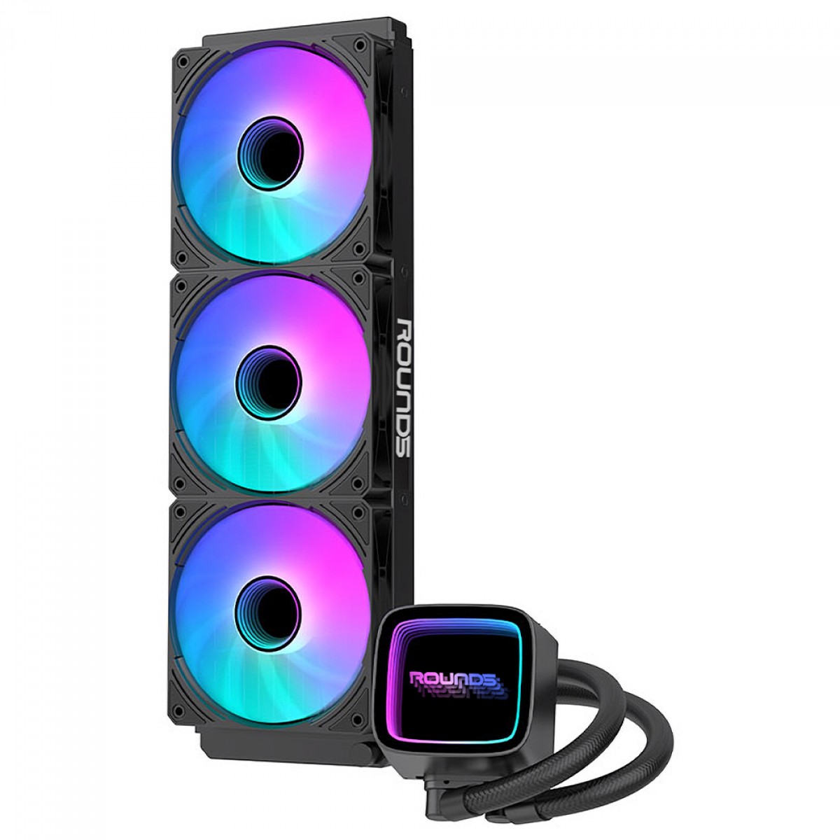 Water Cooler Round5 Eurus Black, ARGB, 360mm, Intel-AMD, PWM, Preto, R5-WC-EURUS-360B-2232