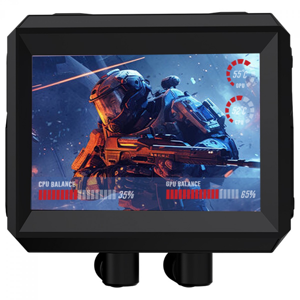 Water Cooler Round5 Notus Black, ARGB, 240mm, Com Display LCD, Intel-AMD, PWM, Preto, R5-WC-NOTUS-240B-2226