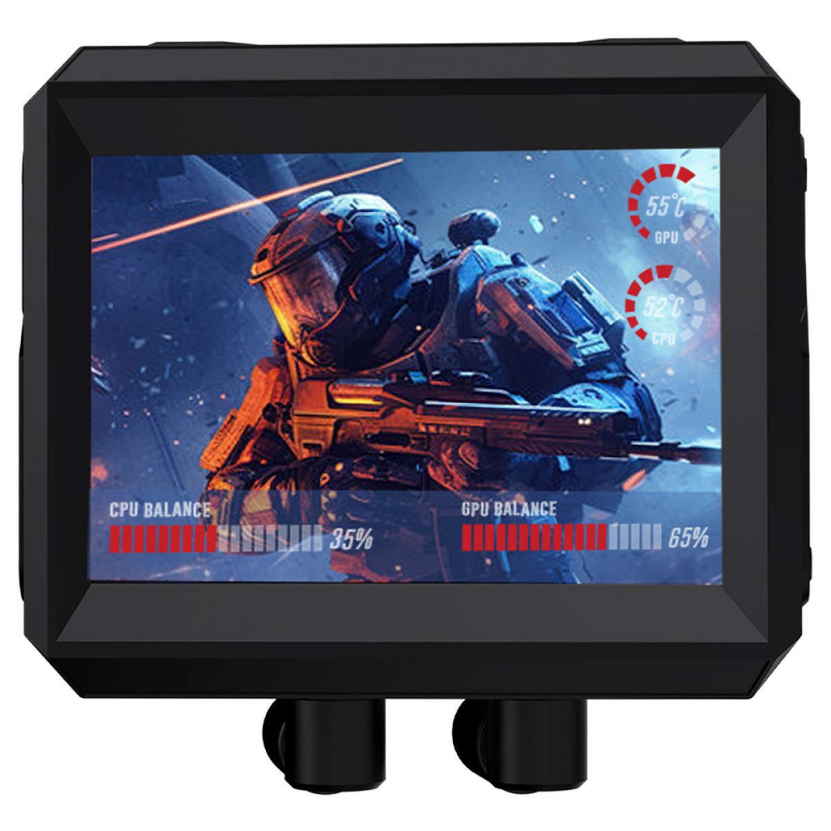 Water Cooler Round5 Notus Black, ARGB, 360mm, Com Display LCD, Intel-AMD, PWM, Preto, R5-WC-NOTUS-360B-2229