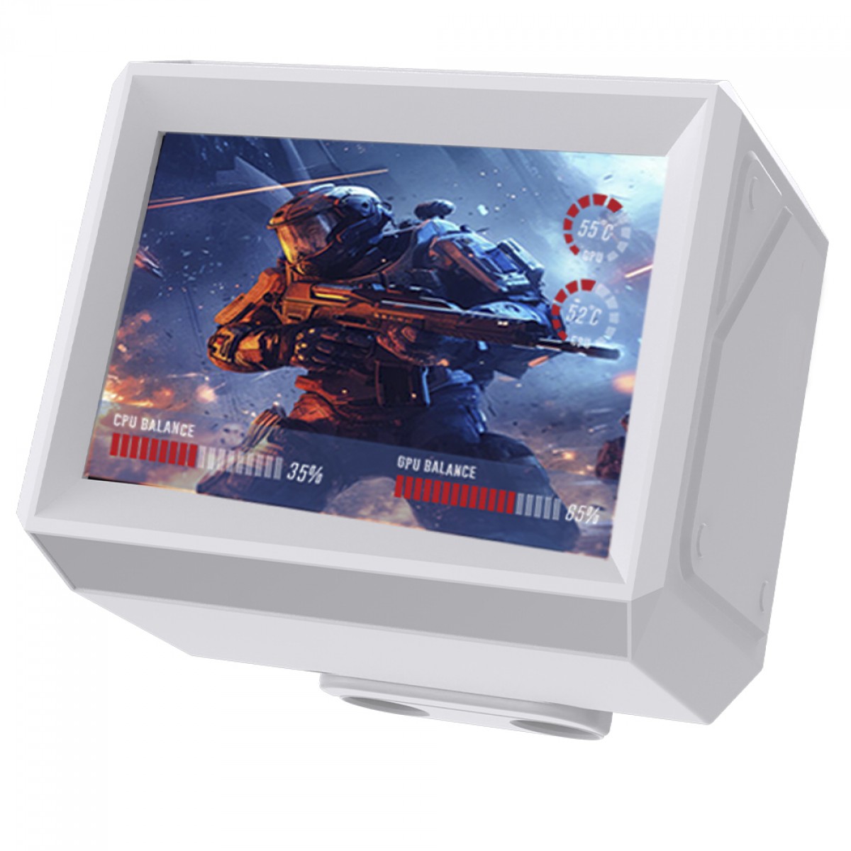 Water Cooler Round5 Notus White, ARGB, 240mm, Com Display LCD, Intel-AMD, PWM, Branco, R5-WC-NOTUS-240W-2227