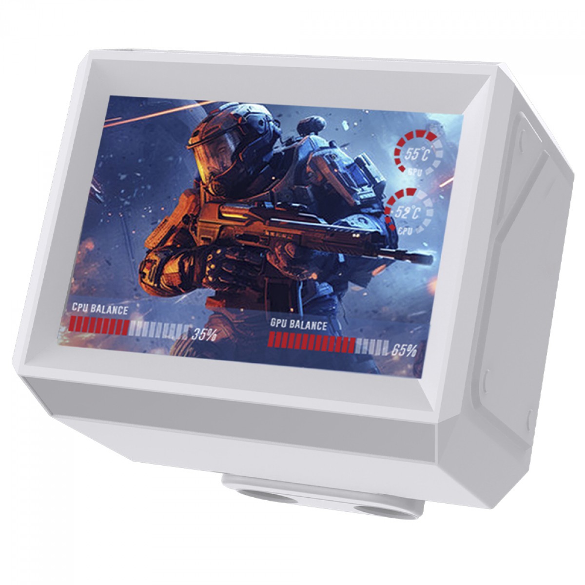 Water Cooler Round5 Notus White, ARGB, 360mm, Com Display LCD, Intel-AMD, PWM, Branco, R5-WC-NOTUS-360W-2229