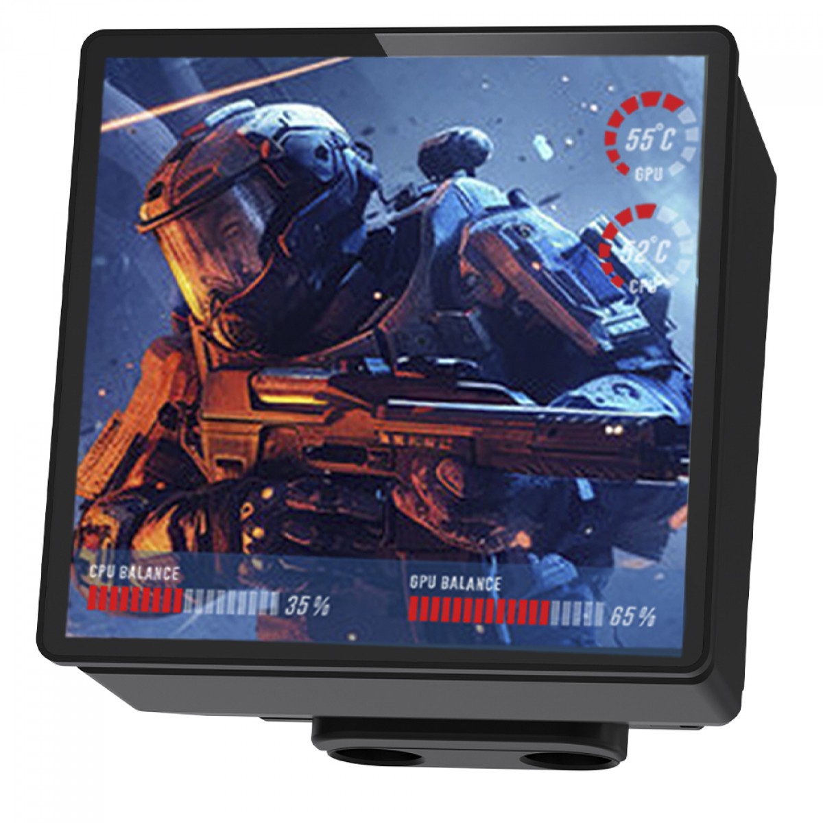 Water Cooler Round5 Zephyro Black, ARGB, 360mm, Com Display LCD, Intel-AMD, PWM, Preto, R5-WC-ZEPHYRO-360B-2224