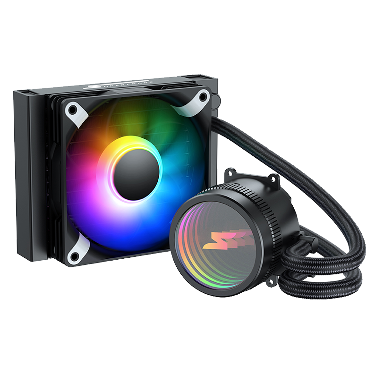 Water Cooler SuperFrame ISENGARD, ARGB, 120mm, Intel-AMD, Controladora, Black, SF-W120
