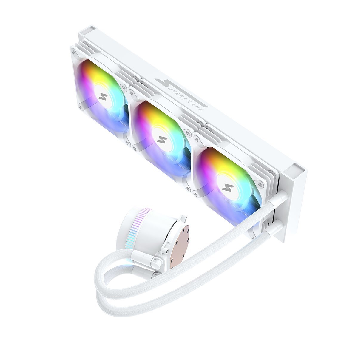 Water Cooler SuperFrame ISENGARD, ARGB, 360mm, Intel-AMD, Controladora, White, SF-W360W