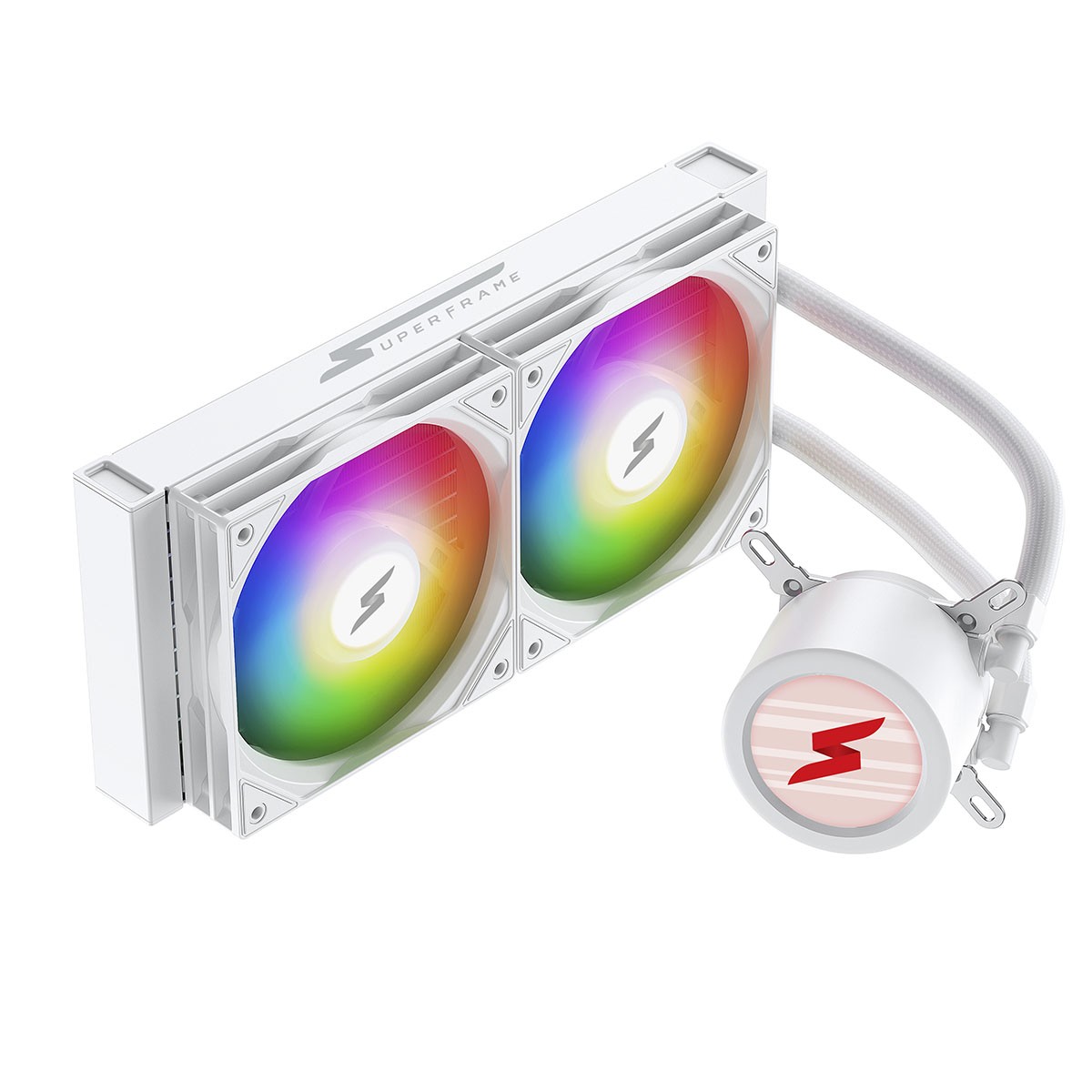 Water Cooler SuperFrame ISENGARD MAGIC, 240mm, Bomba Infinit, Display LCD Customizável, ARGB, Intel-AMD, White, SF-W240-MW