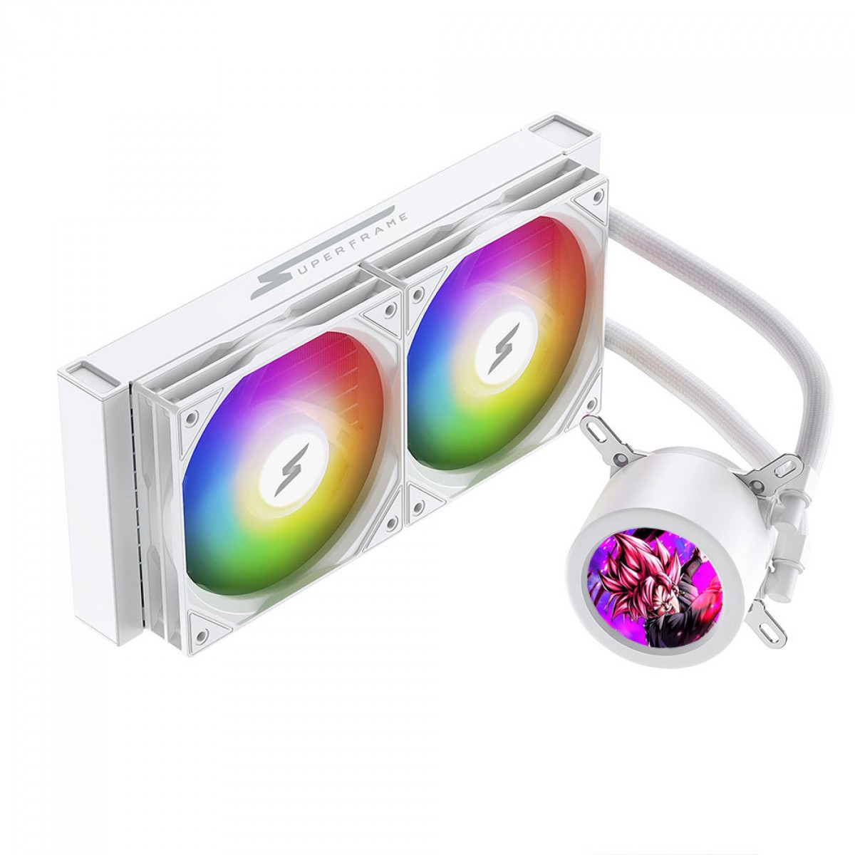 Water Cooler SuperFrame ISENGARD MAGIC, 240mm, Bomba Infinit, Display LCD Customizável, ARGB, Intel-AMD, White, SF-W240-MW