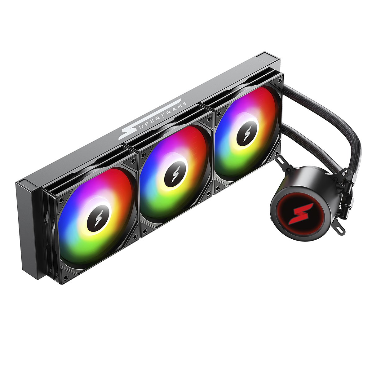 Water Cooler SuperFrame ISENGARD MAGIC, 360mm, Bomba Infinit, Display LCD Customizável, ARGB, Intel-AMD, Black, SF-W360-MB