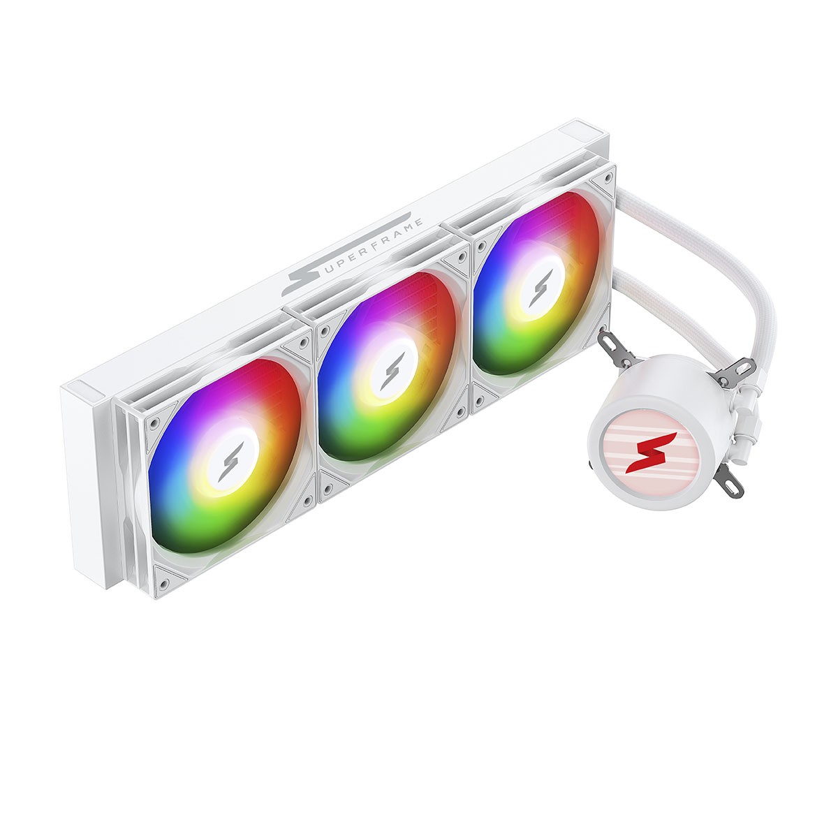 Water Cooler SuperFrame ISENGARD MAGIC, 360mm, Bomba Infinit, Display LCD Customizável, ARGB, Intel-AMD, White, SF-W360-MW