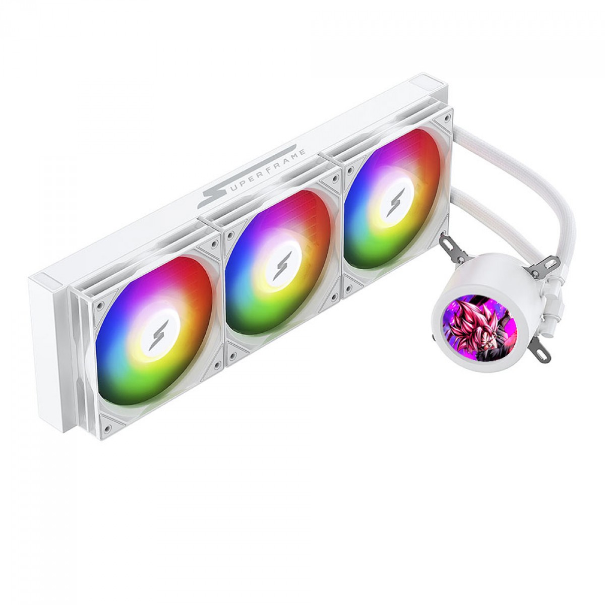 Water Cooler SuperFrame ISENGARD MAGIC, 360mm, Bomba Infinit, Display LCD Customizável, ARGB, Intel-AMD, White, SF-W360-MW