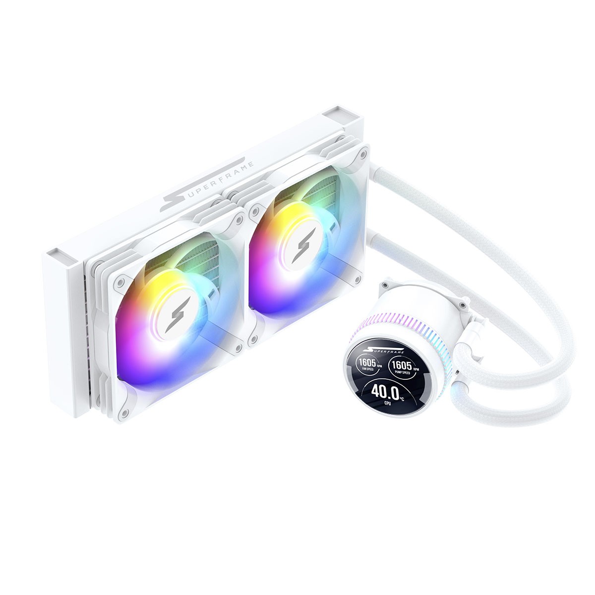 Water Cooler SuperFrame ISENGARD SMART, ARGB, 240mm, Intel-AMD, Controladora, White, SF-W240W-S