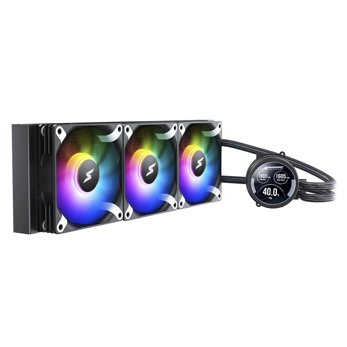 Water Cooler SuperFrame ISENGARD SMART, ARGB, 360mm, Intel-AMD, Controladora, Black, SF-W360B-S