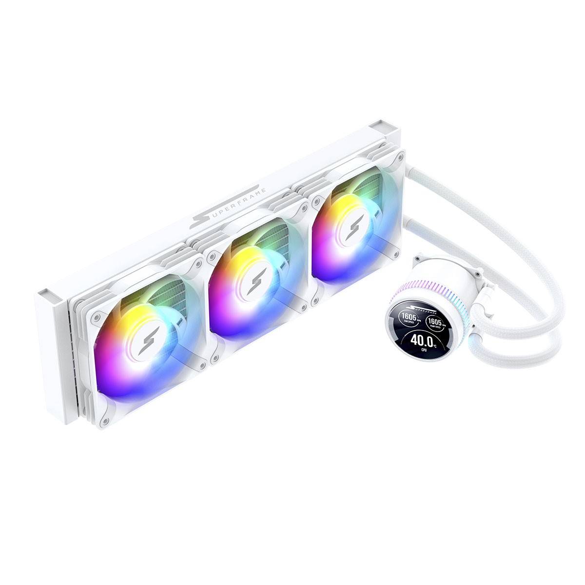 Water Cooler SuperFrame ISENGARD SMART, ARGB, 360mm, Intel-AMD, Controladora, White, SF-W360W-S