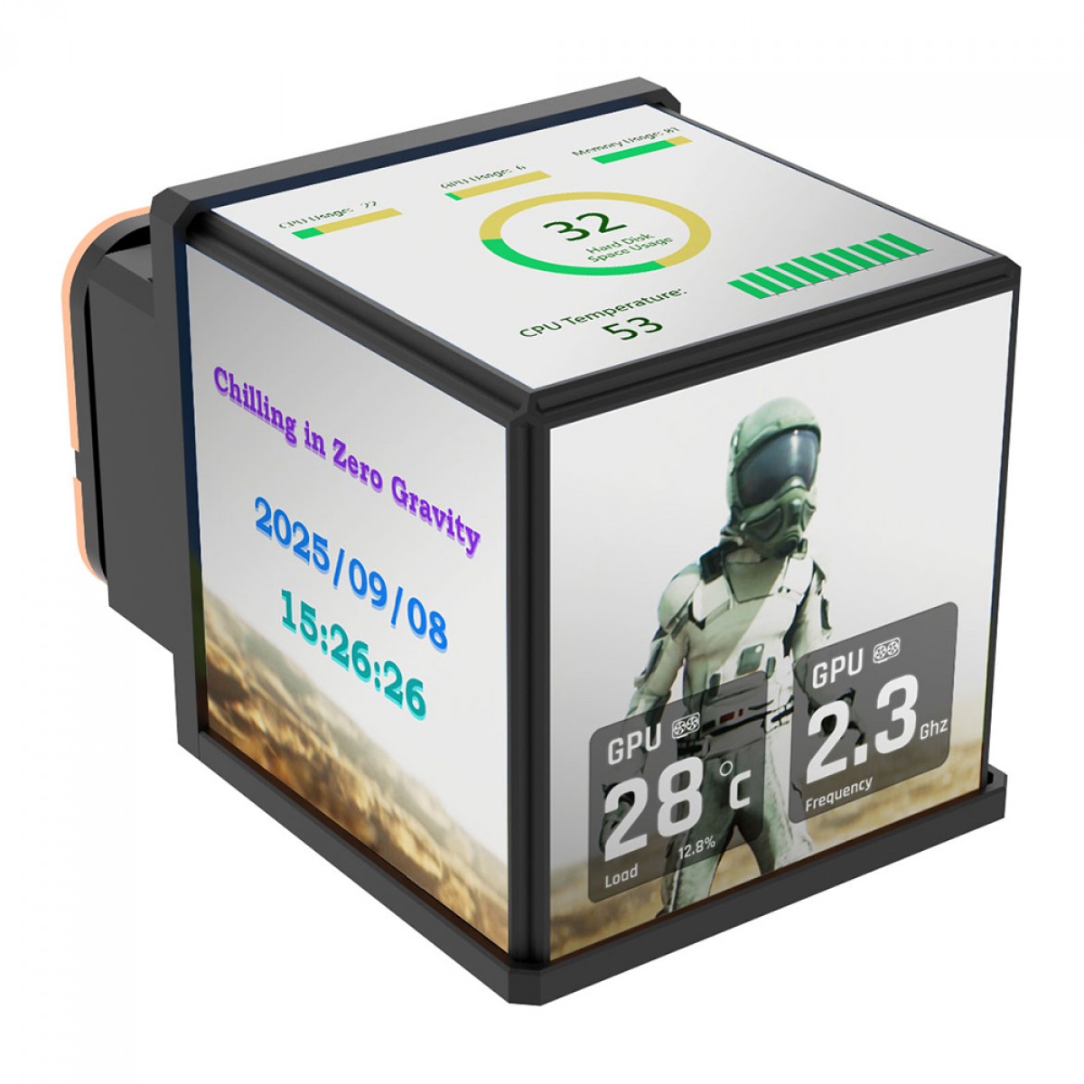 Water Cooler Thermaltake MineCube 360 Ultra ARGB, 360mm, 4 Telas LCD, Intel-AMD, Preto, CL-W481-PL12SW-A