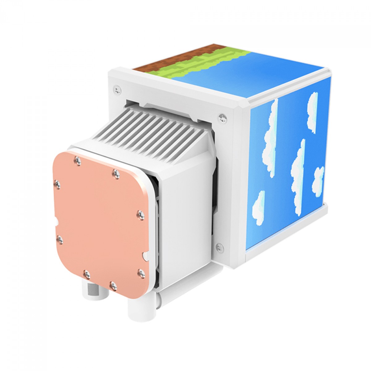 Water Cooler Thermaltake MineCube 360 Ultra ARGB Snow Edition, 360mm, 4 Telas LCD, Intel-AMD, Branco, CL-W482-PL12SW-A