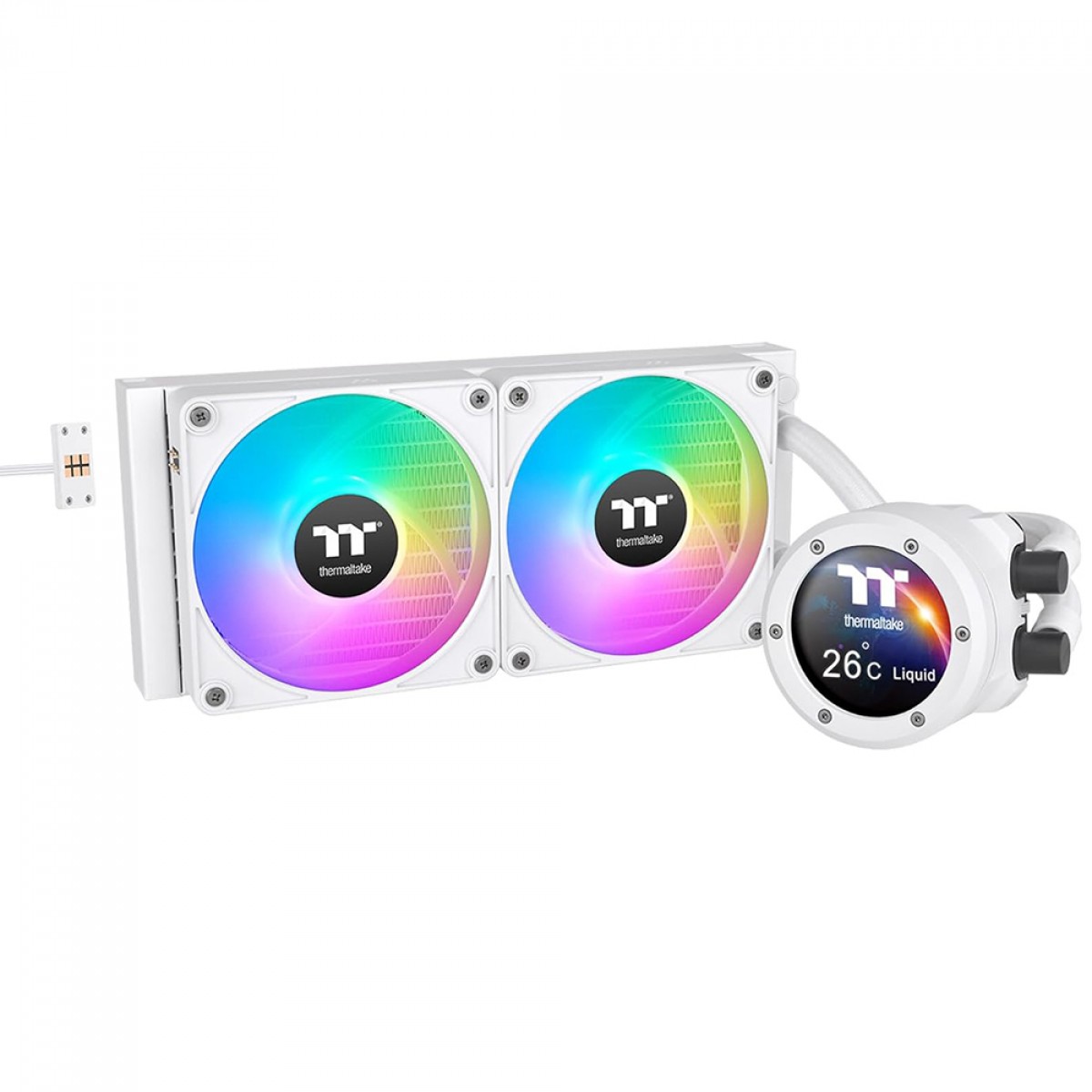Water Cooler Thermaltake TH240 V2 Ultra EX Snow, ARGB, Display LCD, 240mm, Intel-AMD, Branco, CL-W425-PL12SW-A - Open Box