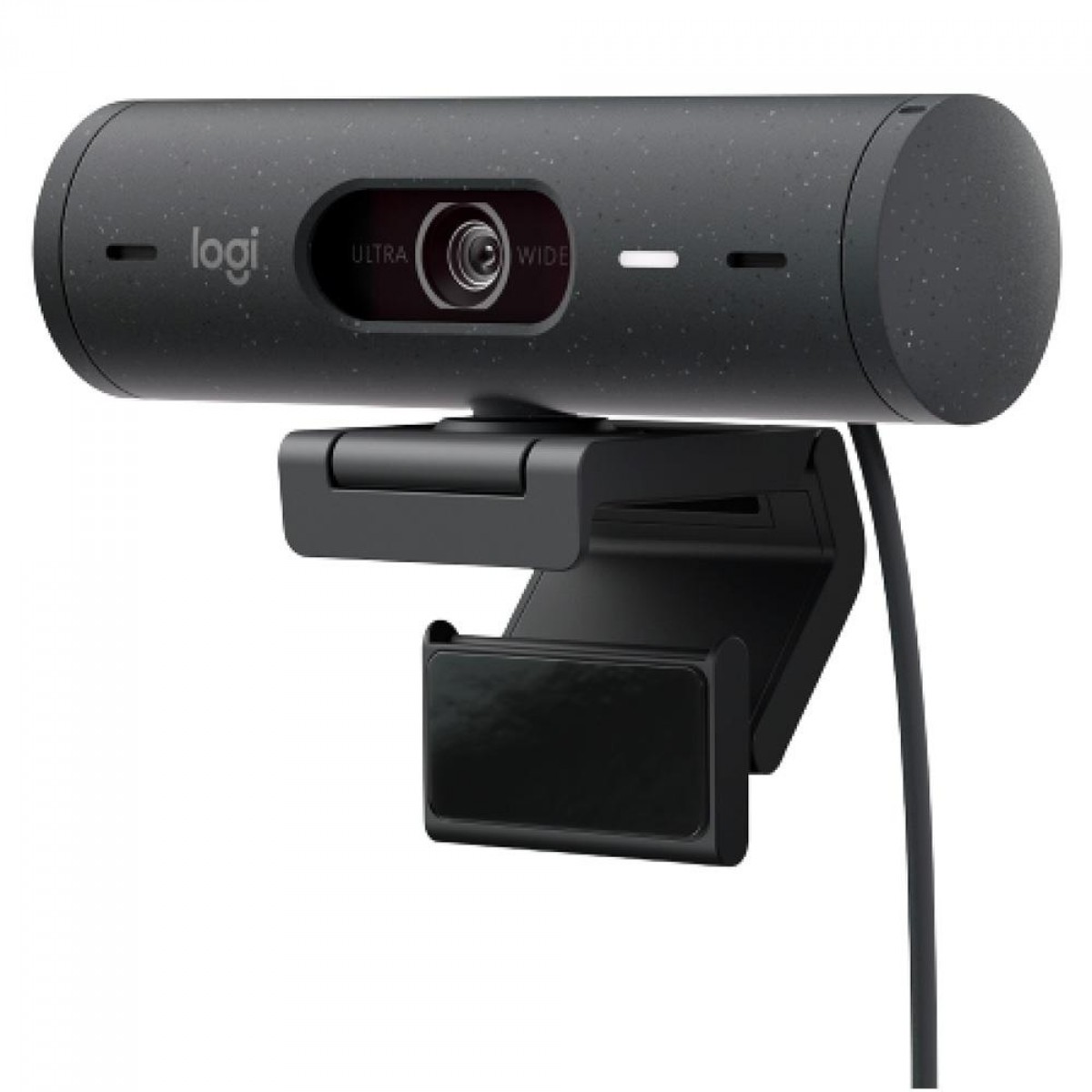 Webcam Logitech Brio 500, Full HD 1080P, 30 FPS, USB-C, Grafite, 960-001412